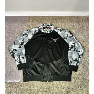 Texas Longhorns Full Zip Jacket Mens Size 4XL Black Gray Camo Authentic Apparel